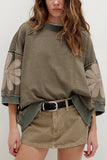 Floral Sleeve Casual T-Shirt