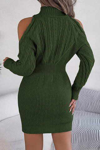 Cold Shoulder Knit Mini Dress