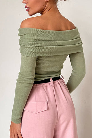Off-The-Shoulder Knit Sweater