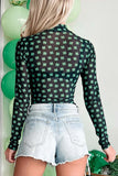 St Patrick Shamrock Mesh Bodysuit