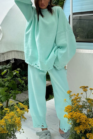 Relaxed Fit Sweater and Pants Set