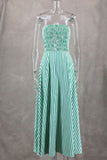 Strapless Striped Maxi Dress