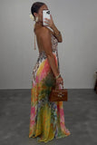 Floral Halter Maxi Dress