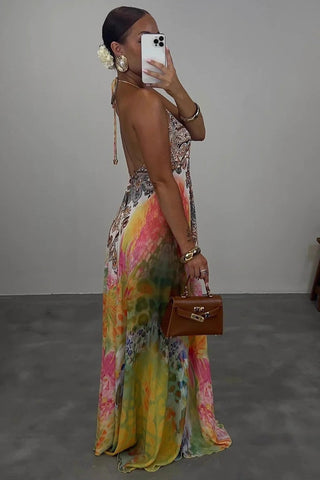 Floral Halter Maxi Dress