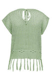 Fringe Hem Knit Blouse