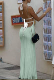 Lace-Up High Neck Sundress