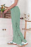 Tie-Side Casual Wide-Leg Trousers