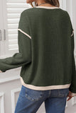 Contrast Trim Loose Knit Top