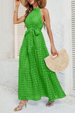 Checkered Halter Maxi Dress