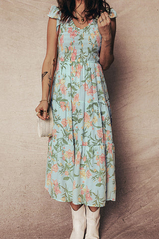 Floral Tiered Midi Dress