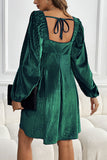 Square Neck A-Line Cocktail Dress