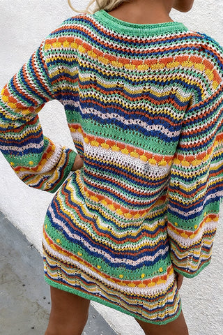 Multicolor Knit Sweater Dress