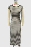 Striped Casual Midi Dress