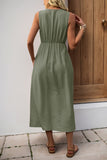 Sleeveless Button-Detail Casual Dress