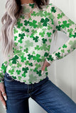 Shamrock Print Long Sleeve T-Shirt