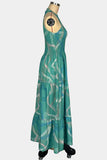 Halter Maxi Dress with Abstract Print