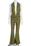 Draped Halter Jumpsuit