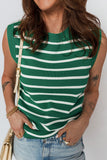 Striped Sleeveless Knit Tank