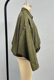 Oversized Zip-Up Jacket with Shoulder Tabs