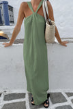 Sleeveless Twist-Neck Maxi Dress