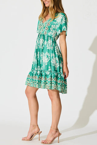 Floral V-Neck Casual Dress