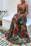 Strapless Flowing Casual Dress