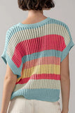 Stripe Hollow Out Knit Top