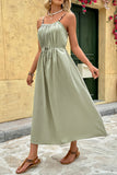 Pleated Strappy Casual Dress