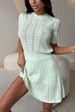 Eyelet Knit Skirt Set
