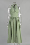 Halter Midi Casual Dress
