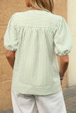 Puff Sleeve Striped Blouse