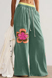 Floral Wide-Leg Casual Pants