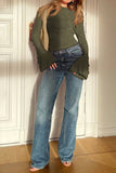 Flare Sleeve Ruffled Blouse