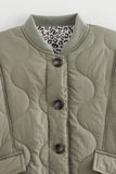 Quilted Button-Front Casual Jacket