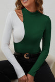 Asymmetric Cutout Ribbed T-Shirt