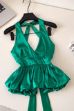 Pleated Halter Tank Top