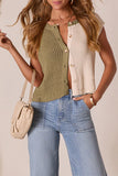 Two-Tone Sleeveless Sweater