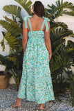 Floral Bow Strap Maxi Dress