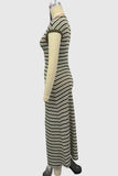 Striped Casual Midi Dress
