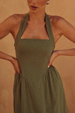Halter Neck Casual Maxi Dress