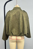Oversized Zip-Up Jacket with Shoulder Tabs