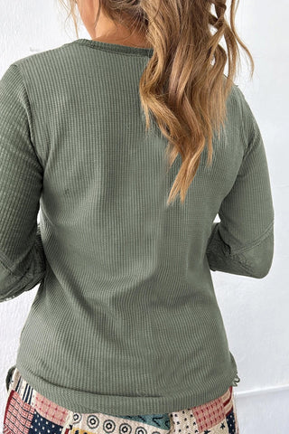 Lace Patchwork Long Sleeve Top