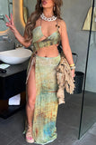 Tie-Dye Cutout Vacation Dress