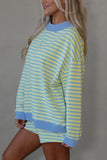 Striped Pullover Top and Shorts Set