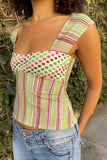 Polka Dot and Striped Tank Top