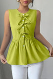 Bow Accent Sleeveless Tank Top