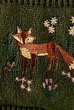 Fox Motif Cropped Cardigan