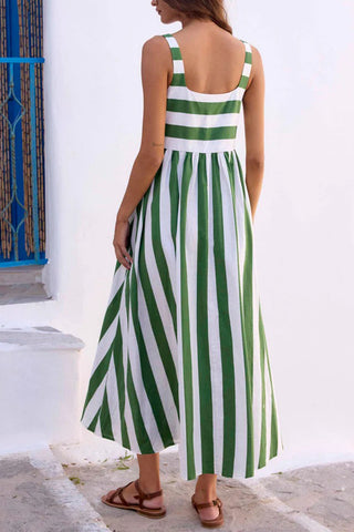 Striped Sleeveless Maxi Dress