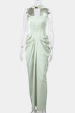 Elegant Draped Chic Casual Dress