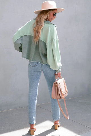 Textured Fringe Denim Jacket